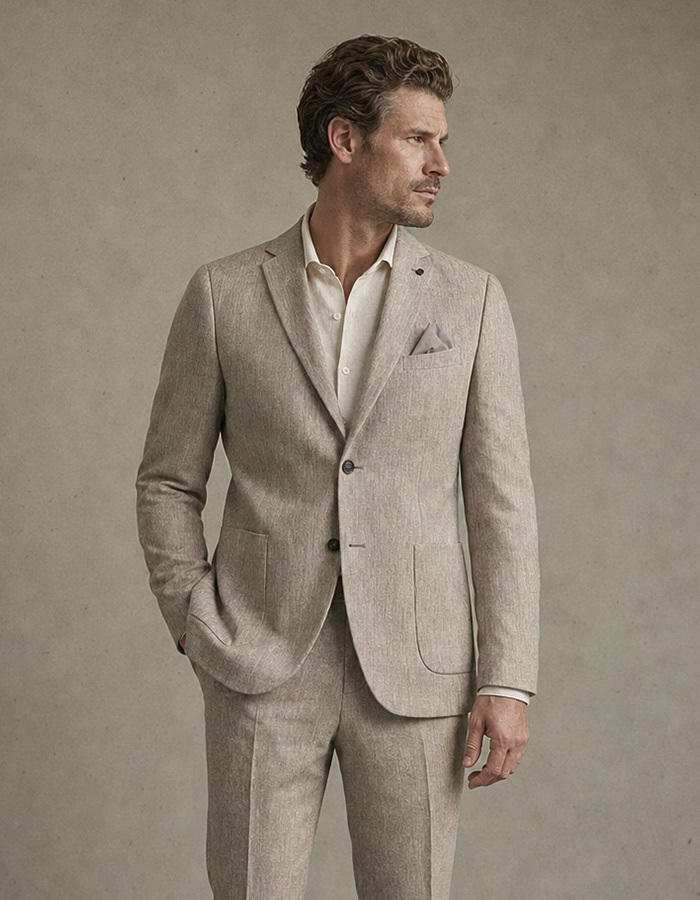 DiNick AT blazer in linnenmix medium beige
