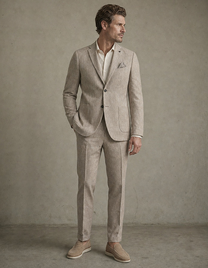 DiNick AT blazer in linnenmix medium beige