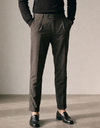DiCliffer36 SE linnen broek met stretch donkerbruin
