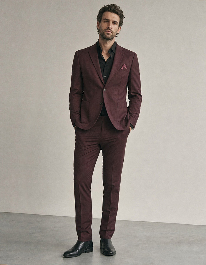 DiNick AT blazer in linnenmix bordeaux