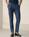 DiCliffer36 SE linnen broek met stretch donkerblauw