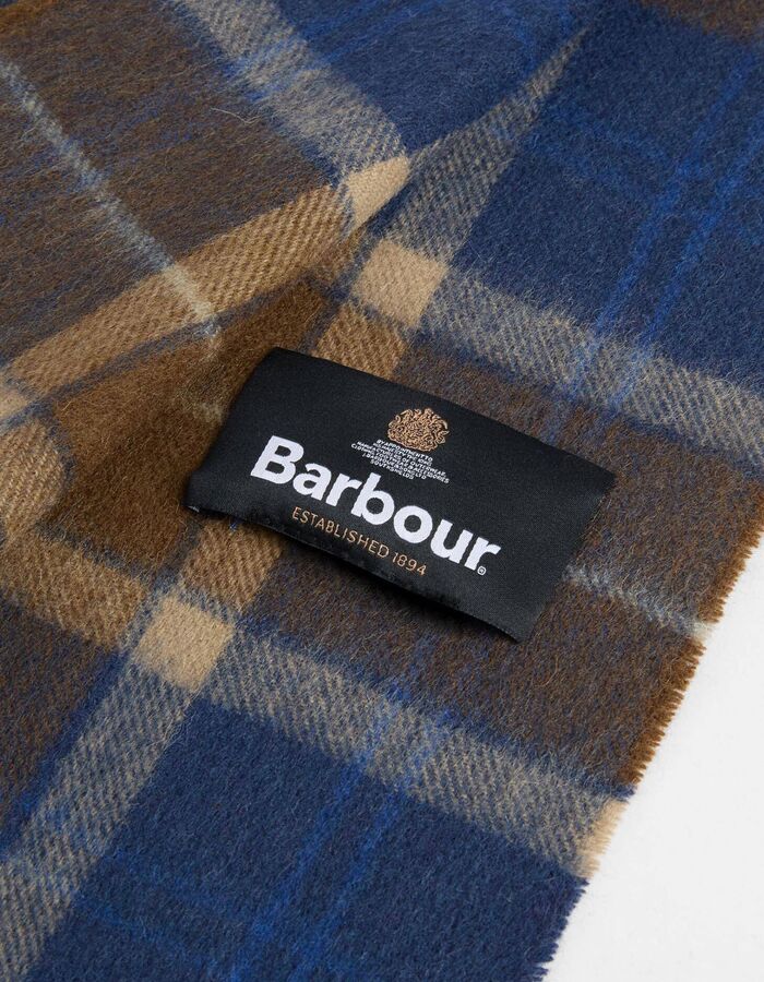 Brack Patchwork Tartan sjaal lamswol navy/sand