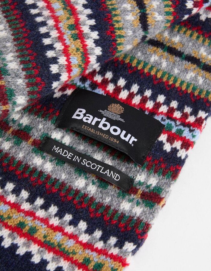 Scottish Fairisle sjaal lamswol navy