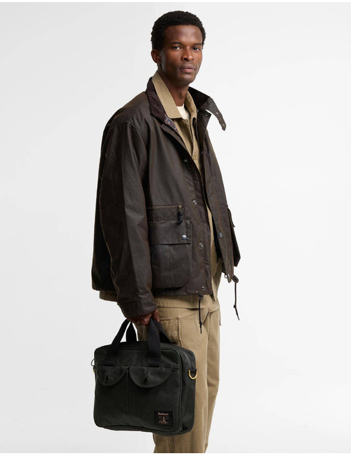Field Waxed laptoptas sage