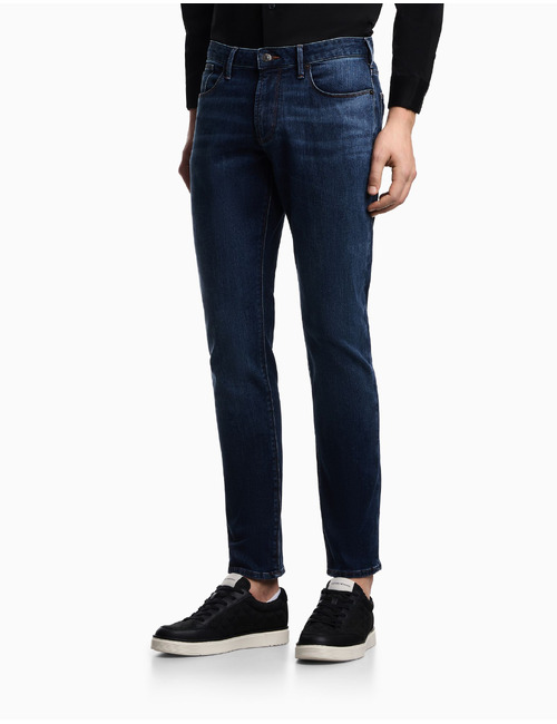 Jeans met stretch slim fit donkerblauw
