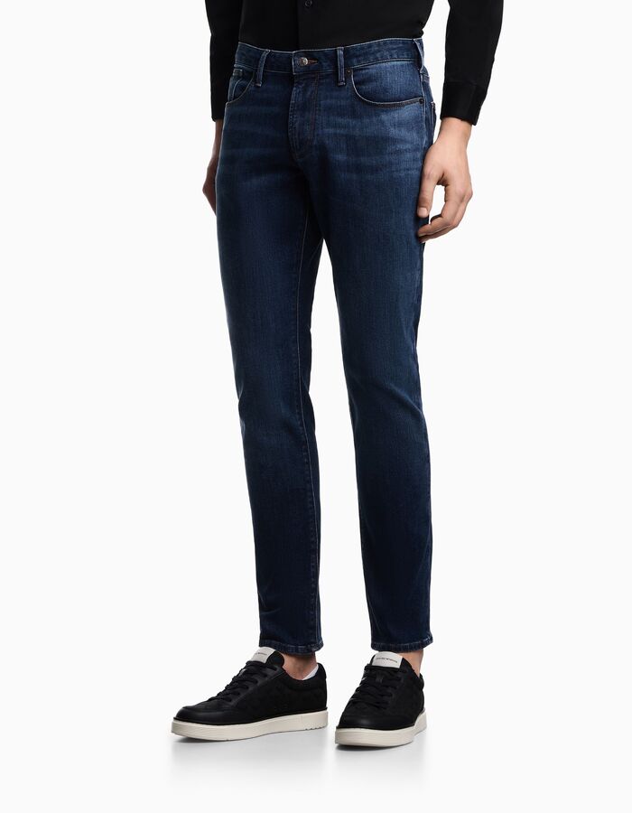 Jeans met stretch slim fit donkerblauw