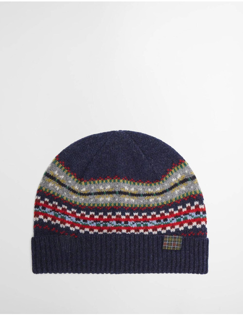 Scottish Fairisle muts van lamswol navy