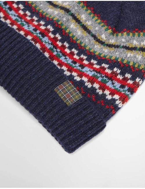Scottish Fairisle muts van lamswol navy