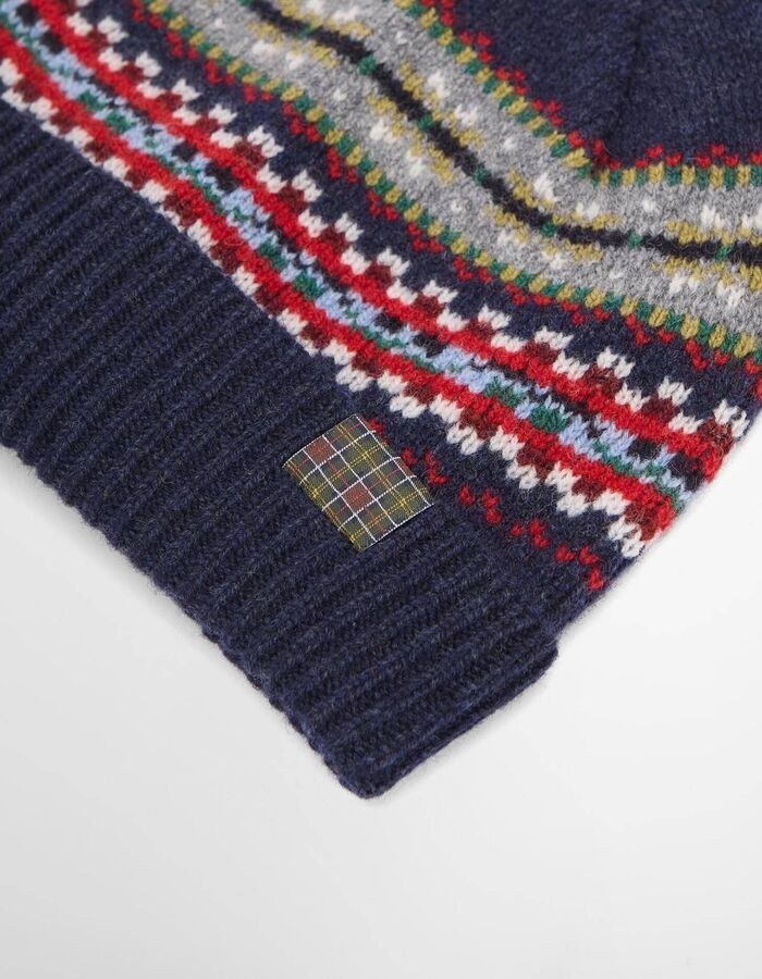 Scottish Fairisle muts van lamswol navy