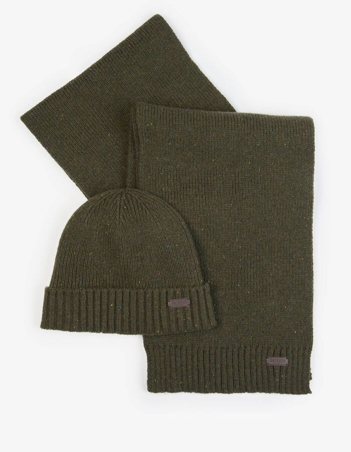 Carlton Fleck muts- en sjaalset olijf