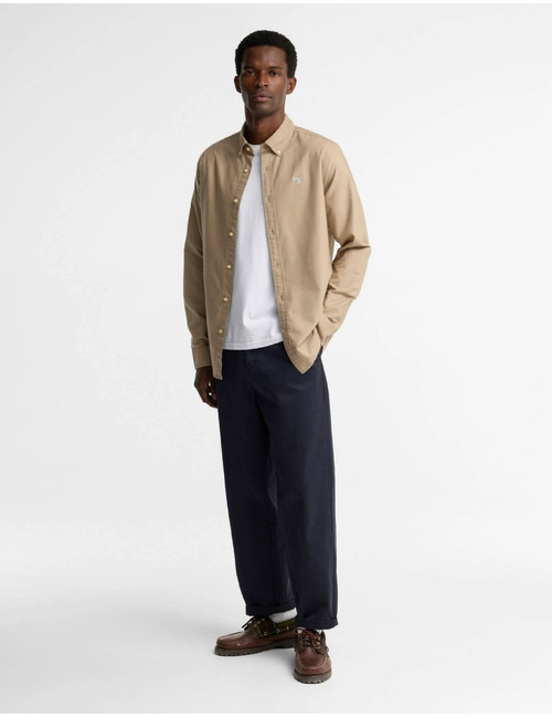 Oxford hemd van katoen washed stone
