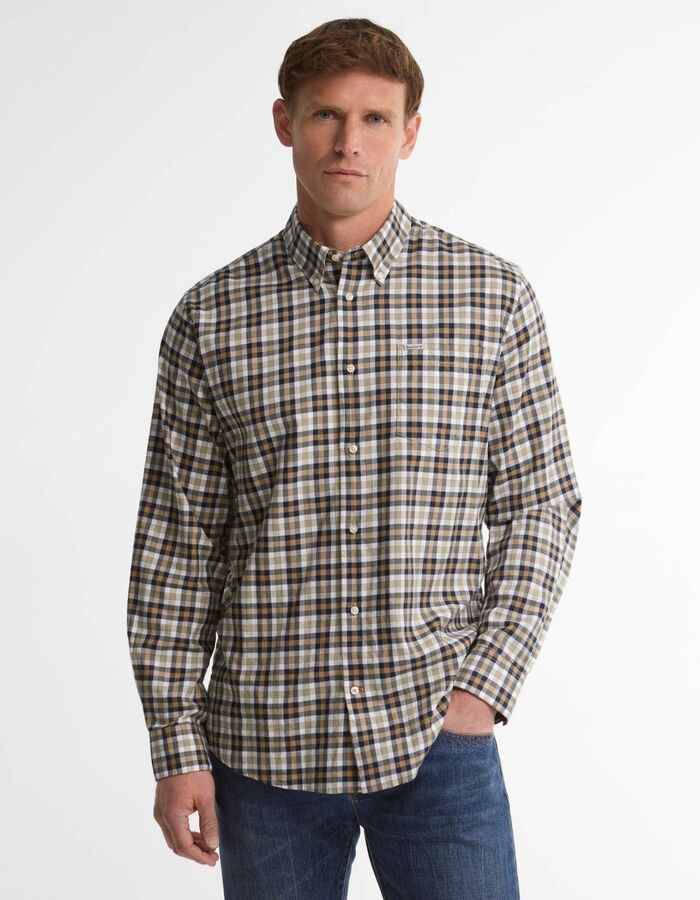 Fallowlane hemd met tattersallpatroon navy