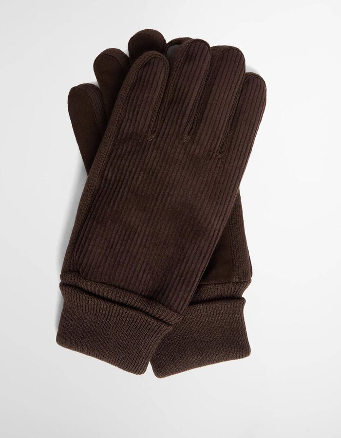Magnus cord handschoenen bruin