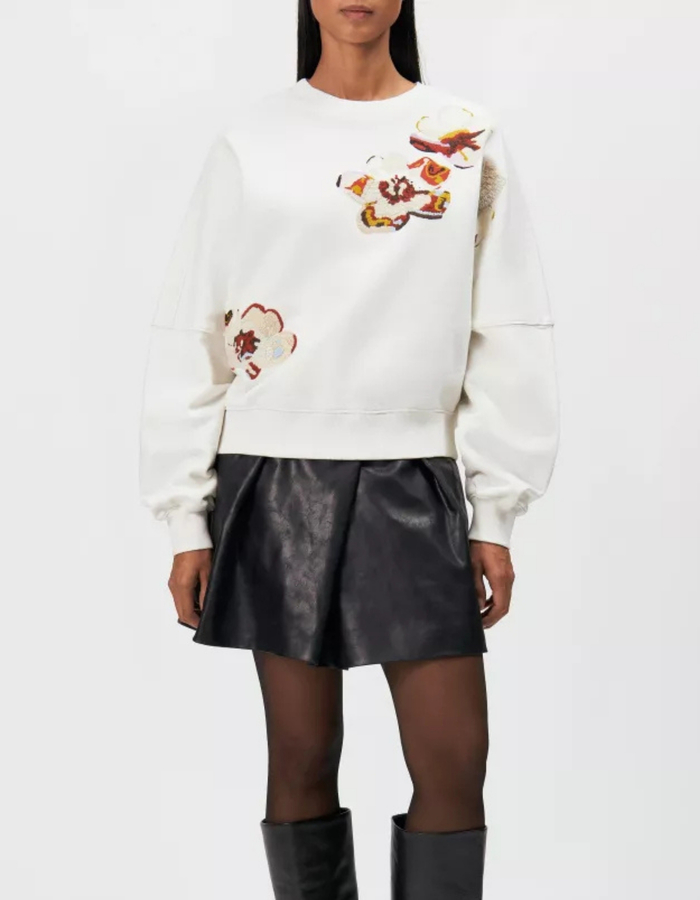 Astera - Sweater met bloemenmotief ecru