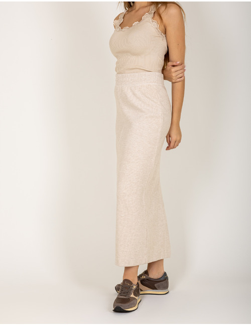 Faith - gebreide rok met elastische tailleband dark chocolate
