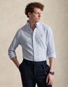 Striped Knit Oxford hemd in katoen blauw wit