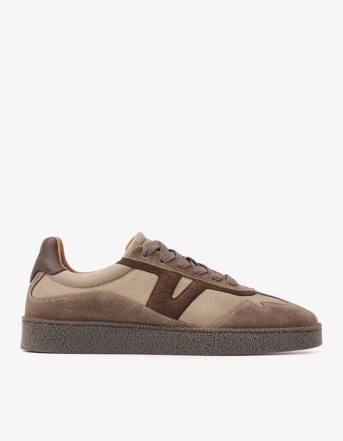 Zane Dexter sneaker met contrastdetails bruin
