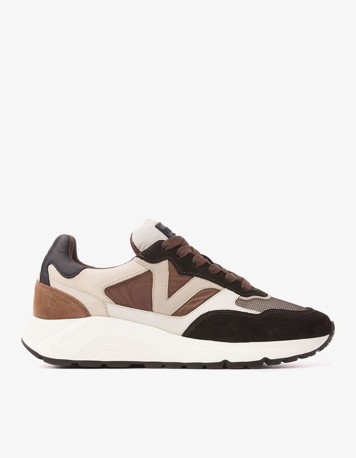 Owen Cody sneaker met suède details cognac