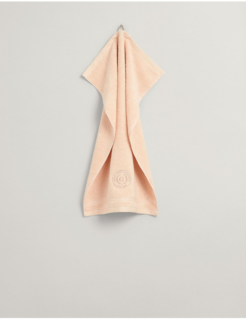 Crest Towel 30x50 handdoek met geborduurd embleem abrikoos