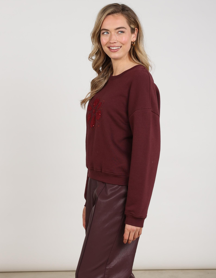 Nukus lange mouw pull bordeaux