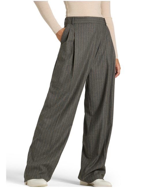 Eternity - pantalon rayé anthracite caramel