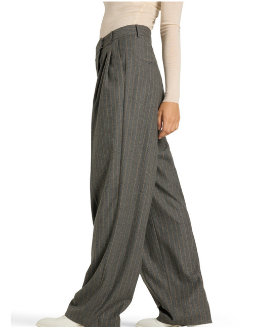 Eternity - pantalon rayé anthracite caramel