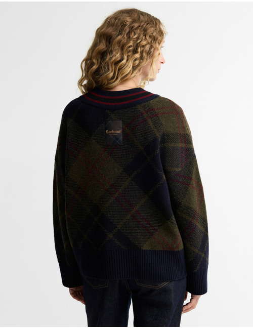 Pull à motif tartan et col en v shadow classic tartan