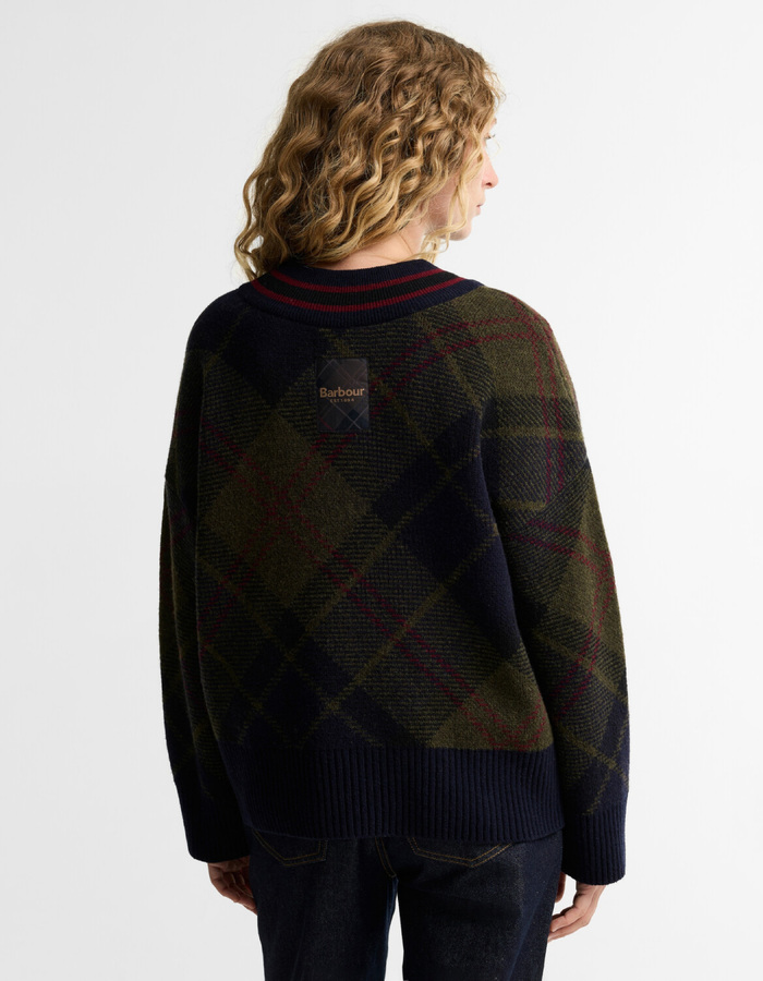 Pull met tartanpatroon en v-hals shadow classic tartan