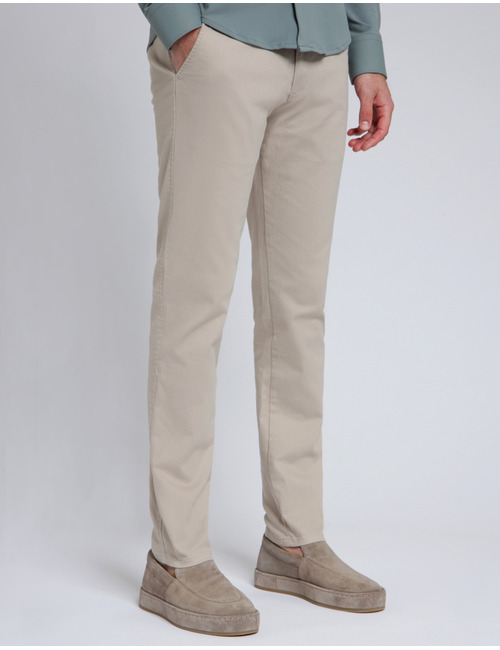 North 84 slim fit broek beige