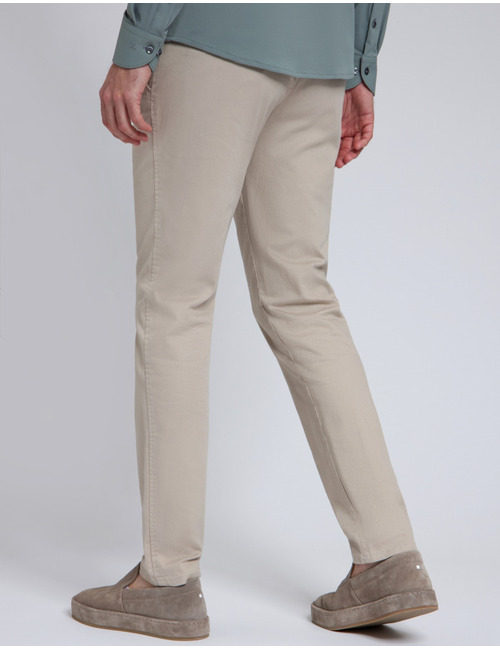 North 84 slim fit broek beige