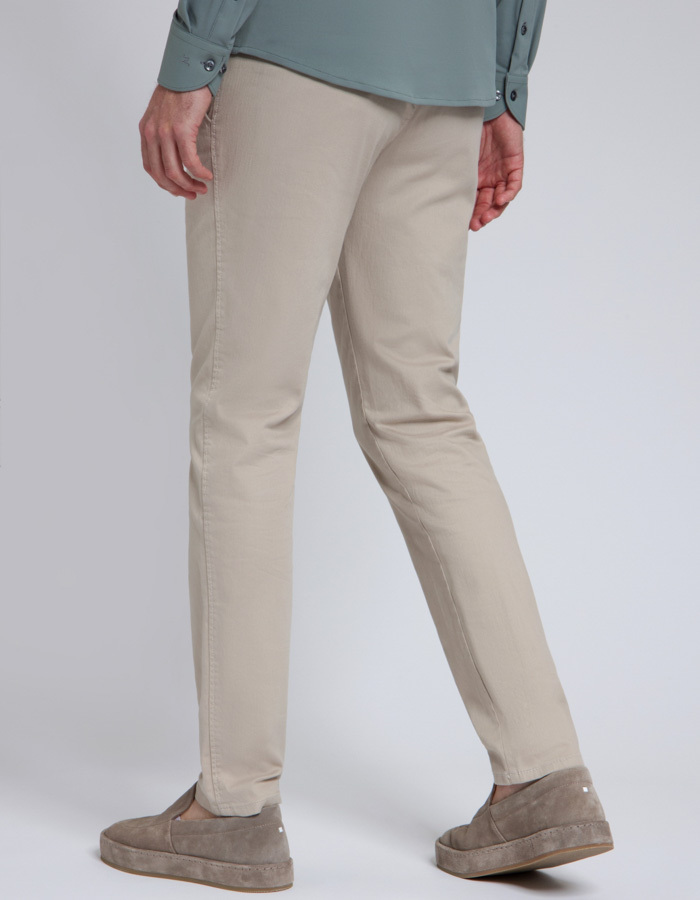 North 84 slim fit broek beige
