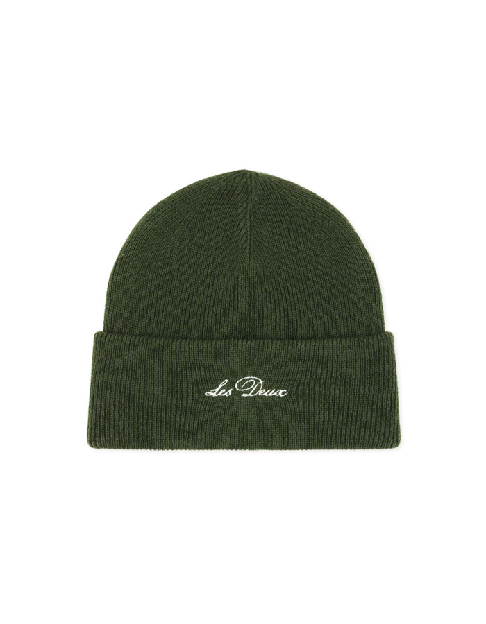 Signature beanie van wol groen