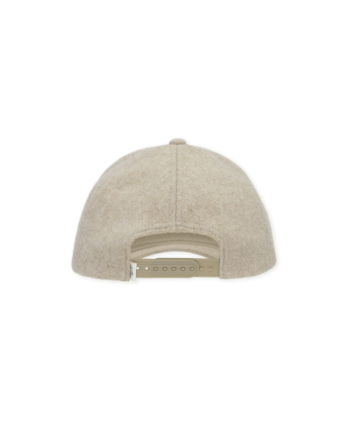 Signature Wool baseballpet in wol donkerbeige