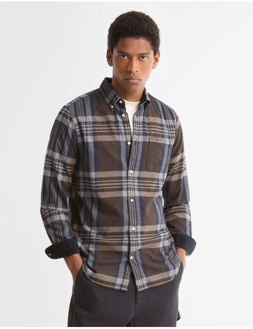 Dovedale tailored geruit hemd bruin