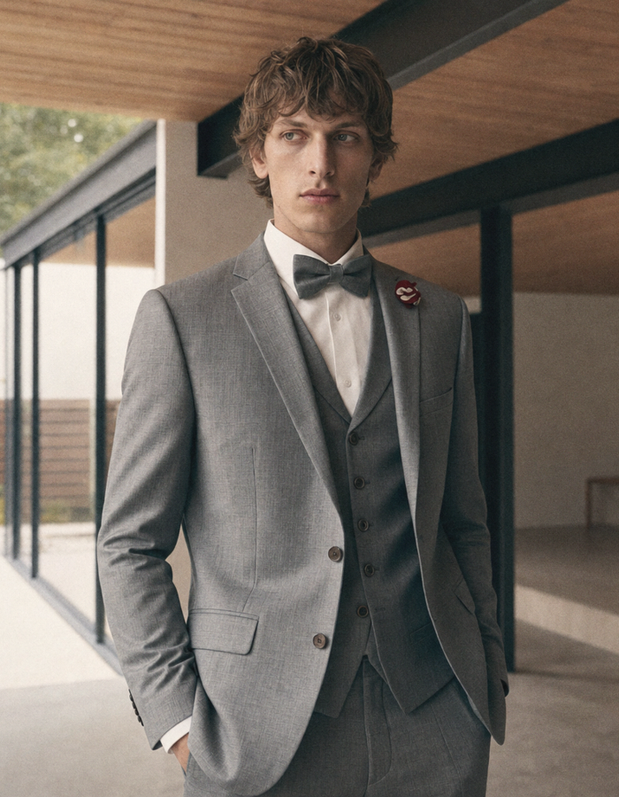 Patrick-ST slim fit colbert met AMF-stiksel groen