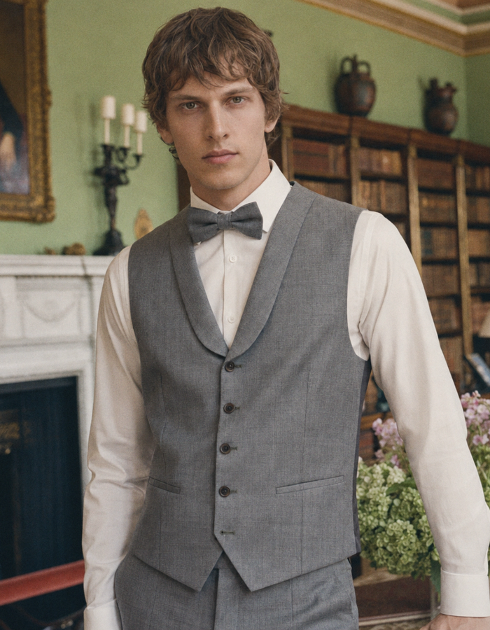 Philipp-ST slim fit gilet met sjaalkraag groen
