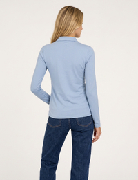 Pully - T-shirt met opstaande kraag blauw