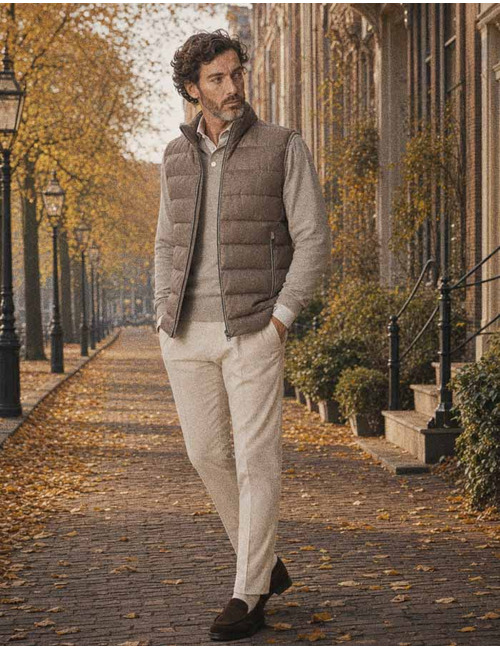 MSDawson microvelours bodywarmer met SORONA® taupe