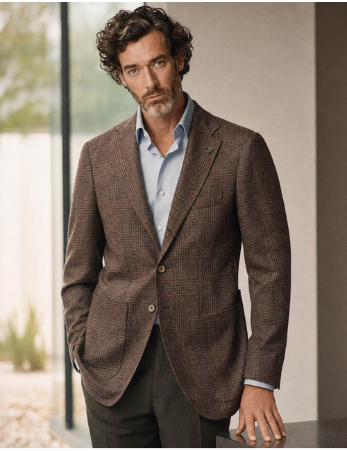 Santaniello Biagio modern fit blazer bruin
