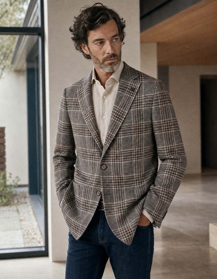 Santaniello Biagio modern fit blazer beige
