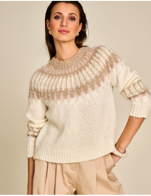 Mountains - trui met jacquardpatroon beige