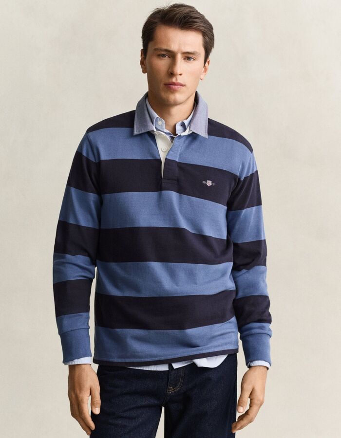 Classic Heavy Rugger polo met streepdessin blue horizon