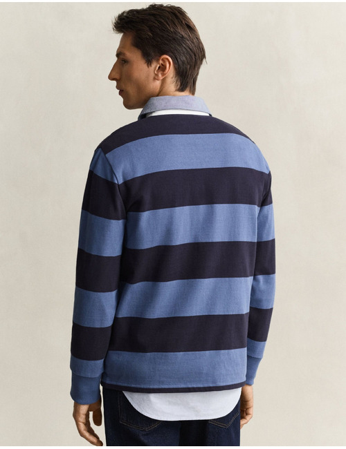 Classic Heavy Rugger polo met streepdessin blue horizon