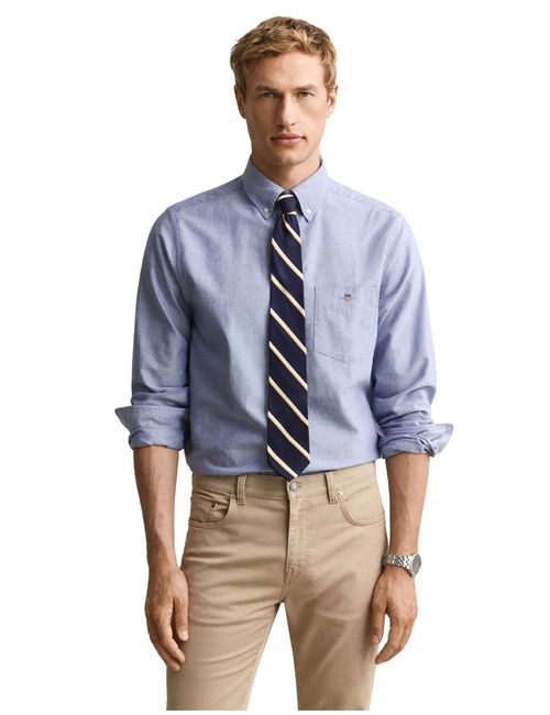Classic Regular Oxford-hemd met button-down kraag college blue