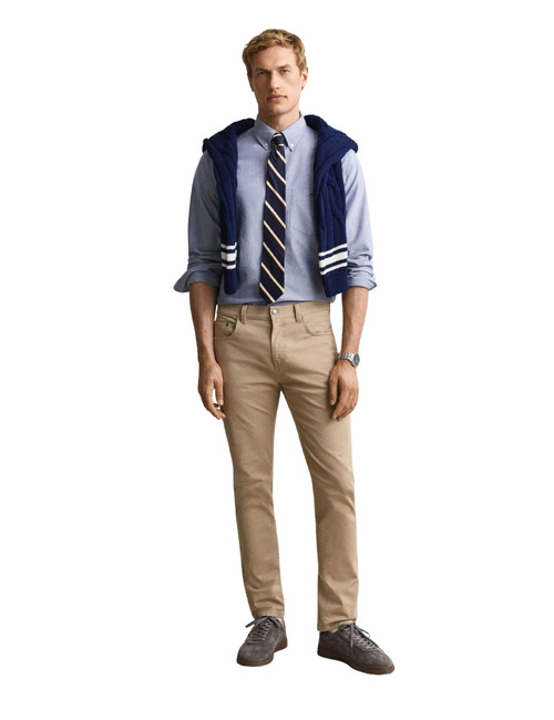 Classic Regular Oxford-hemd met button-down kraag college blue