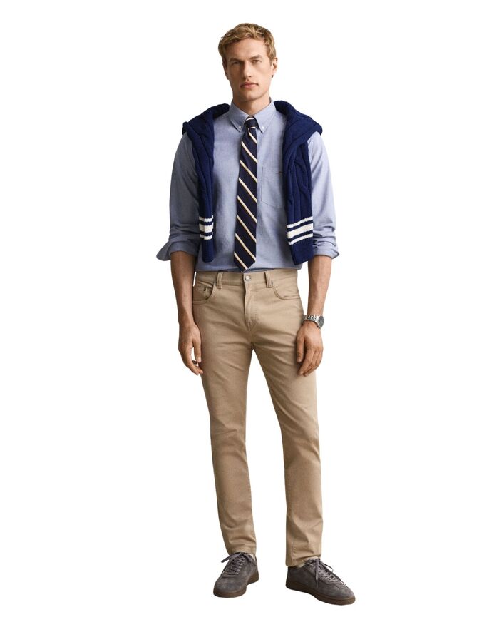 Classic Regular Oxford-hemd met button-down kraag college blue