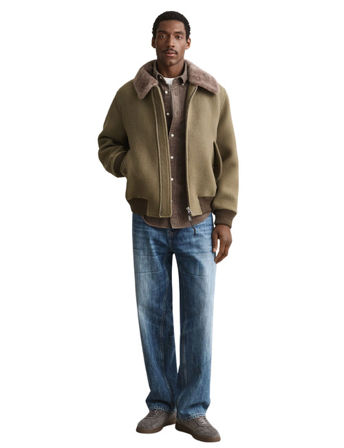 Corduroy hemd met button-down kraag faded taupe