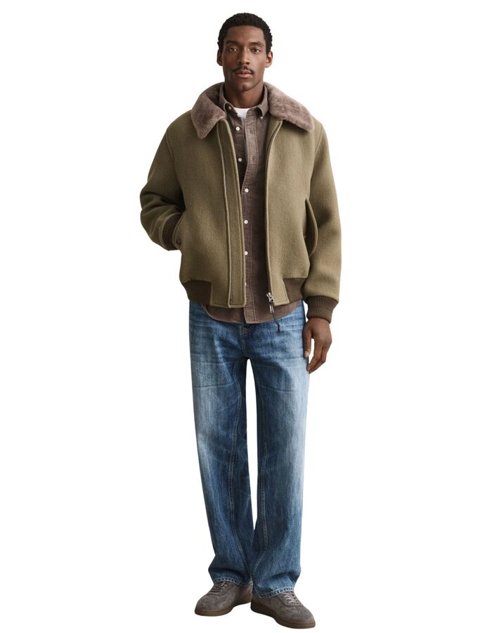 Corduroy hemd met button-down kraag faded taupe