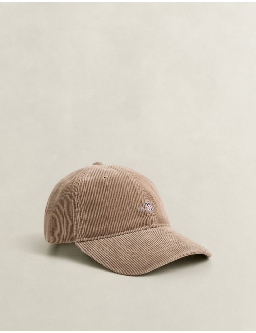 Casquette en velours côtelé avec logo bouclier brodé