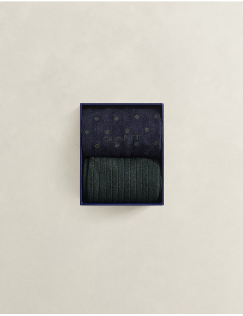 Set van twee paar gestipte sokken met ribstructuur evening blue